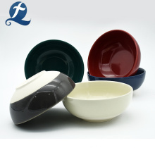 Tigela de sopa de cerâmica de forma redonda artesanal de segurança